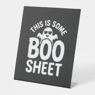 Signe De Table Drôle de feuille de Boo fantôme Halloween Design_1