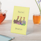 Signe De Table Drôle dessin animé de poulets de tricot (In SItu)