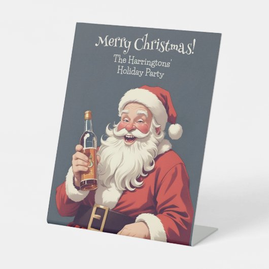 Signe De Table Drôle Drunk Père Noël (Recto)