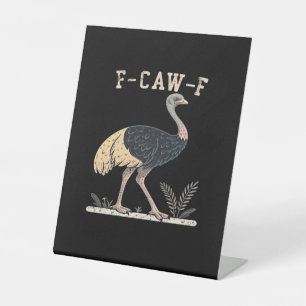 Signe De Table Drôle F-Caw-F Autruche F-Caw-F Coq Oiseau Corbeau