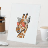 Signe De Table Drôle Giraffe avec lunettes de soleil Idée cadeau (In SItu)