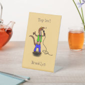 Signe De Table Drôle lézard chantant avec bande dessinée de micro (In SItu)