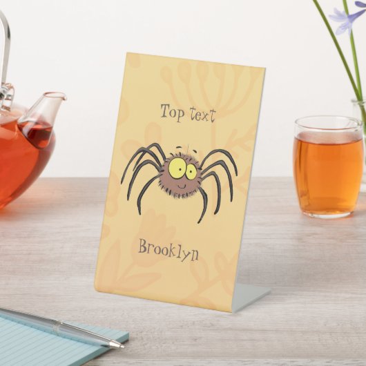 Signe De Table Drôle mignon dessin animé d'araignée moelleuse (In SItu)