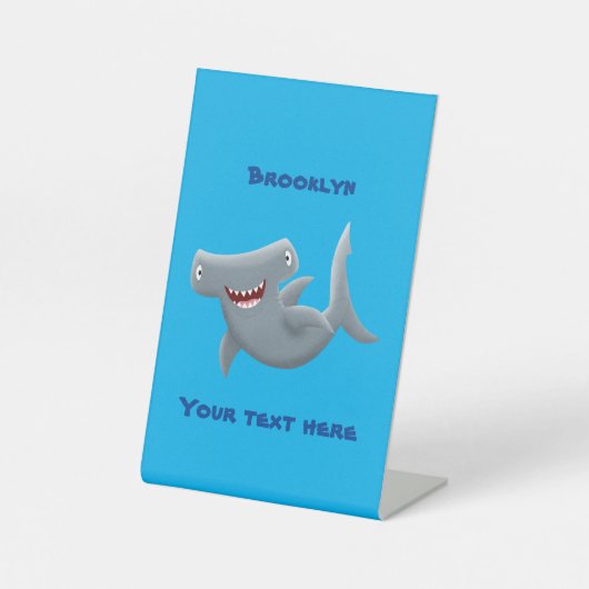 Signe De Table Drôle mignon requin marteau dessin animé (Recto)