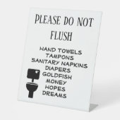 Signe De Table Drôle Ne pas jeter dans les toilettes de la salle  (Recto)