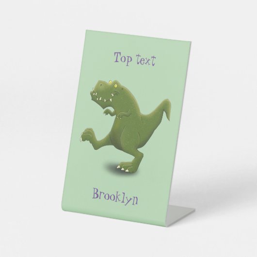 Signe De Table Drôle T rex dinosaure dessin animé humour (Recto)