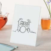 Signe De Table Drummer Music Design Drums One-Line (In SItu)