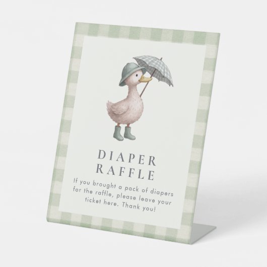 Signe De Table Duck Diaper Raffle Baby Shower Table Top (Recto)