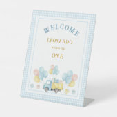 Signe De Table Dump Truck First Birthday Boy (Recto)