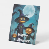 Signe De Table Duo de citrouilles Halloween effrayant (Recto)