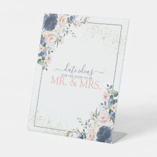 Signe De Table Dusty Blue Blush Rose Gold Date Idées