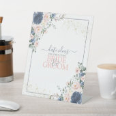 Signe De Table Dusty Blue Blush Rose Gold Date Idées Pied (In SItu)