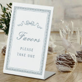 Signe De Table Dusty Blue Bow Cadre grec Faveurs