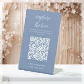 Signe De Table Dusty Blue | Capturez le code QR d'amour