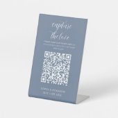 Signe De Table Dusty Blue | Capturez le code QR d'amour (Recto)
