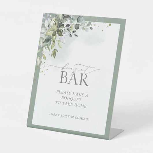 Signe De Table Dusty Blue Eucalyptus Floral Douche Bouquet Bar (Recto)