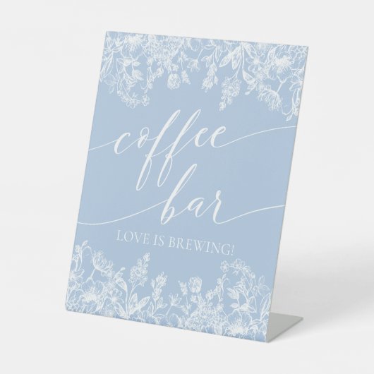 Signe De Table Dusty Blue Floral Coffee Bar L'amour brasse (Recto)
