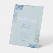 Signe De Table Dusty Blue Floral Hydrangea Mimosa Bar Douche (Recto)