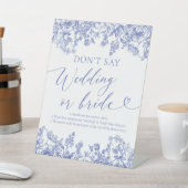 Signe De Table Dusty Blue Floral Ne pas dire Mariage ou jeu d'épo (In SItu)