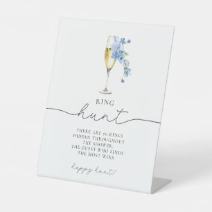 Signe De Table Dusty Blue Floral Petals & Prosecco Ring Hunt