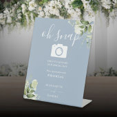Signe De Table Dusty Blue Greenery Floral Script Oh Snap Photo