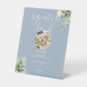 Signe De Table Dusty Blue Greenery Mariage Animaux de compagnie S (Recto)