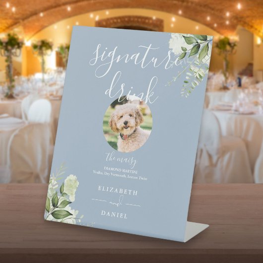 Signe De Table Dusty Blue Greenery Mariage Animaux de compagnie S