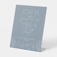 Dusty Blue Love is Sweet Please Take a Treat