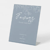 Signe De Table Dusty Blue Minimal Leaf Wedding Faveurs (Recto)