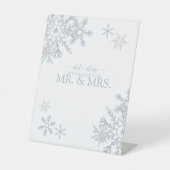 Signe De Table Dusty Blue Modern Snowflake Hiver Date Idées (Recto)