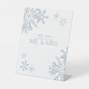 Signe De Table Dusty Blue Modern Snowflake Hiver Date Idées