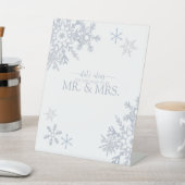 Signe De Table Dusty Blue Modern Snowflake Hiver Date Idées (In SItu)