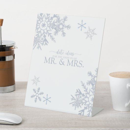 Signe De Table Dusty Blue Modern Snowflake Hiver Date Idées (In SItu)