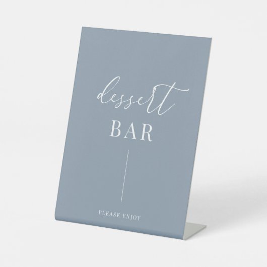 Signe De Table Dusty Blue Moderne Mariage élégant bar-dessert (Recto)