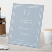 Signe De Table Dusty blue monogrammed elegant wedding welcome  (In SItu)