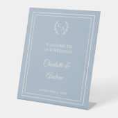 Signe De Table Dusty blue monogrammed elegant wedding welcome  (Recto)