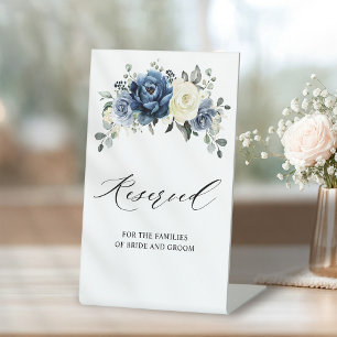Signe De Table Dusty Blue Navy Champagne Ivory Floral Mariage Ped