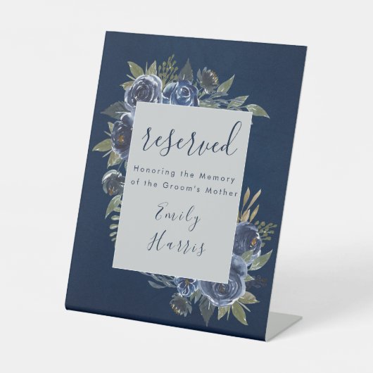 Signe De Table Dusty Blue Navy Champagne Mariage d'ivoire (Recto)