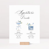 Signe De Table Dusty Blue Signature Drinks Wedding