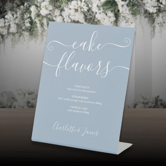 Signe De Table Dusty Blue Signature Script Saveurs de gâteaux