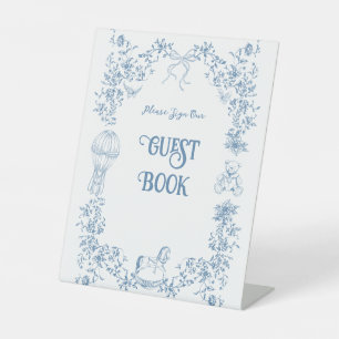 Signe De Table Dusty Blue Vintage Floral Shower Livre d'or