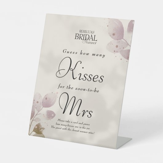 Signe De Table Dusty Blush Devine Combien De Baisers Fête des mar (Recto)