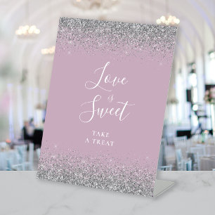 Signe De Table Dusty Lilac Silver Parties scintillant Mariage L'a