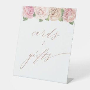 Signe De Table Dusty Rose Aquarelle Floral Cartes Cadeaux Mariage