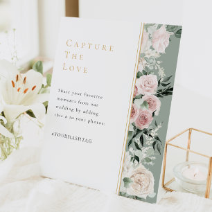 Signe De Table Dusty Rose Floral Sage Green Mariage