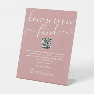 Signe De Table Dusty Rose Honeymoon Fund Code QR