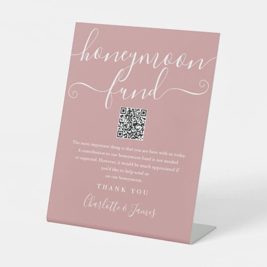 Signe De Table Dusty Rose Honeymoon Fund Code QR (Recto)