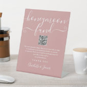 Signe De Table Dusty Rose Honeymoon Fund Code QR (In SItu)