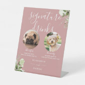 Signe De Table Dusty Rose Mariage Animaux de compagnie Signature (Recto)