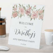 Signe De Table Dusty Rose rose 60e anniversaire de bienvenue Tabl (In SItu)